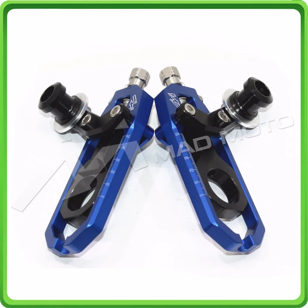 Aluminum motorcycle Chain Tensioner Adjuster with spool fit for YAMAHA R1 YZF R1 2004 2005 YZF-R1 04 05 blue&black (3)