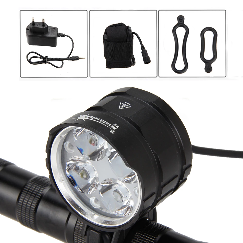 

SolarStorm 2000LM 4x XML T6 LED Bike front Light Bicycle Cycling Led Lights Flashlight Handlamp+AC Charger