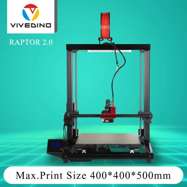 Special Offers VIVEDINO Raptor 2.0 great printing size 3d printer industrial linear guide diy kit PLA/PVA filaments drucker tools