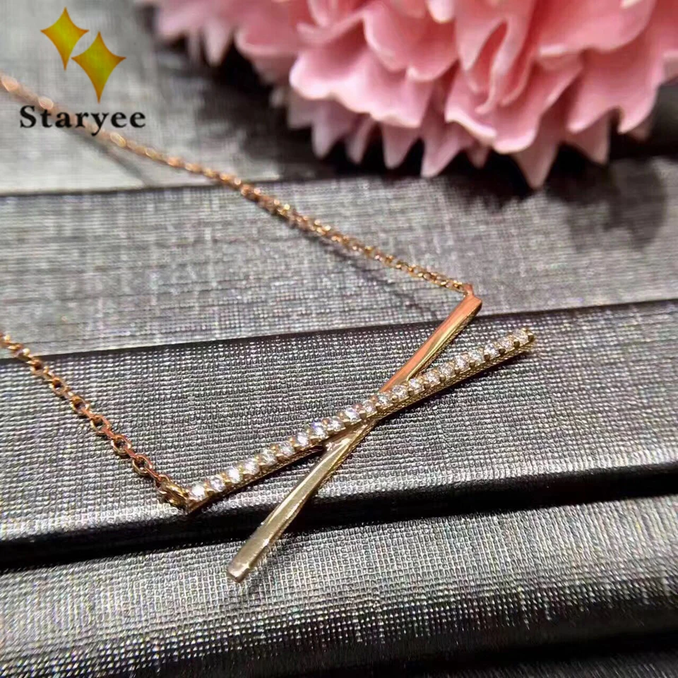 X Style Natural font b Diamond b font Cross Pendant font b Necklaces b font VS1