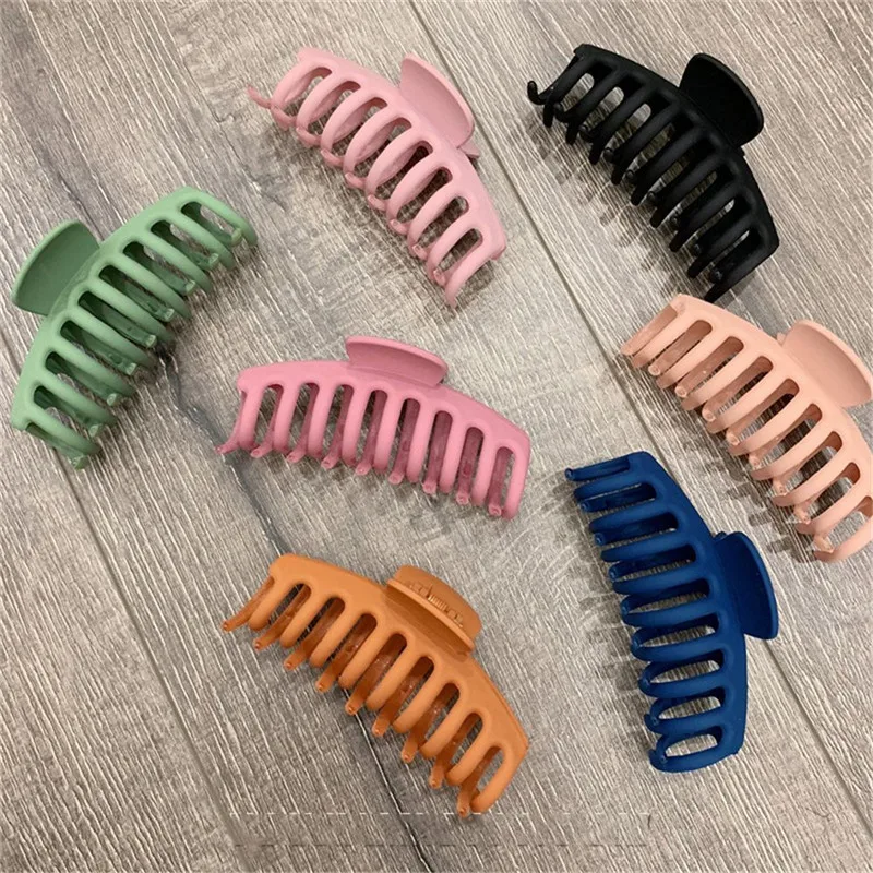 Simple Fashion Korean Solid Hair Claws Women Girls Elegant Frosted