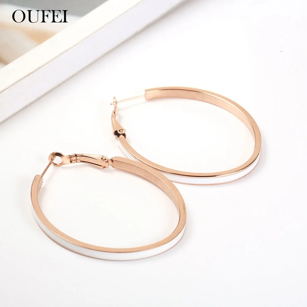 

OUFEI Stainless Steel Earrings For Women Summer Accessories Rose Gold Earrings Bohemian Jewelry Accessories Gifts For Women