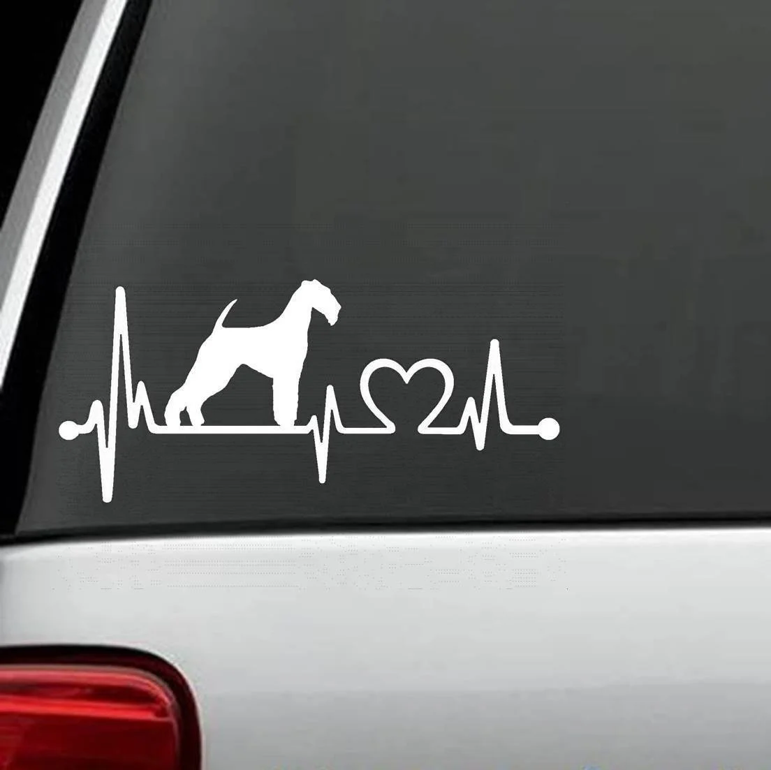 

For Airedale Terrier Dog Heartbeat Monitor Decal Sticker Bingley Waterside Car Styling