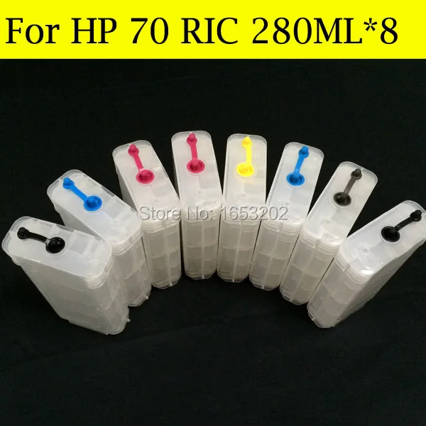 

280ML x 8 PCS For HP70 Refillable Ink Cartridge For HP Designjet Z2100 Printer