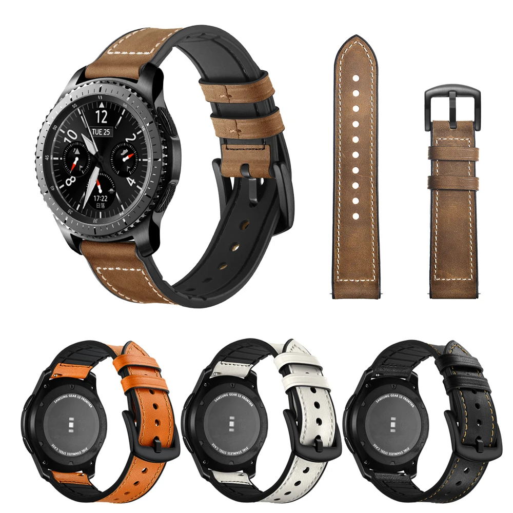 

22mm Watch Strap for Samsung Gear S3 Frontier Genuine Leather Bands for Samsung Gear S3 Silicone WatchStrap 22mm Watch Band