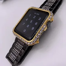 Роскошные качества для Apple, часы, роскошные часы чехол с С кристалалми и стразами в виде ракушки защитную крышку для наручных часов Apple Watch серии 1, 2, 3, 4 года