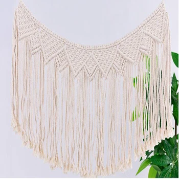 

New Hand Knotted Macrame Wall Art Handmade Cotton Wall Hanging Tapestry Cotton Fabrics Bohemian Wedding Decoration