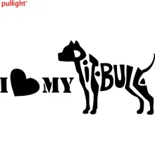 I love my Pit Bull Silhouette Car Decal Vinyl Sticker Pet Animal Letters Pitbull