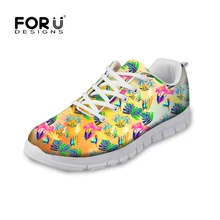 FORUDESIGNS/Женская обувь на плоской подошве; брендовая Дизайнерская обувь с принтом тропических растений; женские повседневные кроссовки на плоской подошве; дышащая женская обувь; Zapatos