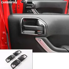 ABS 4 двери дверная ручка чаша крышка планки наклейка 4 шт./компл. для Jeep Wrangler JK 2011 2012 2013 4 двери