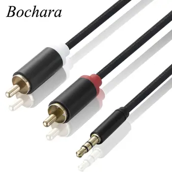 

Bochara Fabric Braided 3.5mm Stereo Jack Male to 2RCA Male Audio Cable For Speakers Amplifier 50cm 1m 1.8m 3m 5m 10m