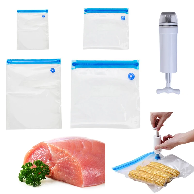 Reusable Food Vacuum Compression Bag Zip Lock Leakproof Mini