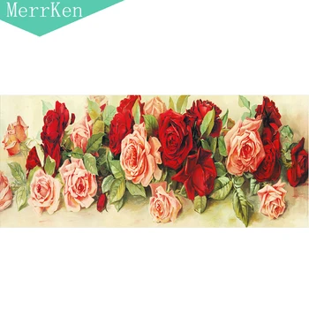 

Merrken diy diamond embroidery Ou rose round decoration painting diamond mosaic home diamond painting