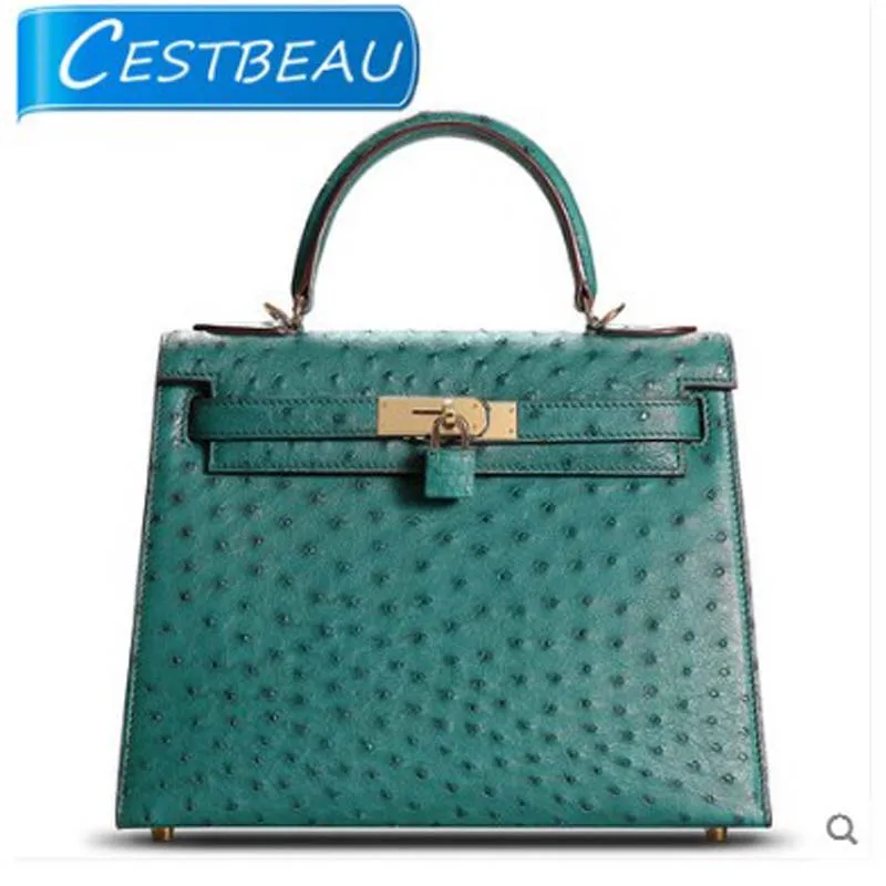 

Cestbeau ostrich skin kylie bag for women studded with trendy leather single-shoulder tote bag for women with shoulder straps