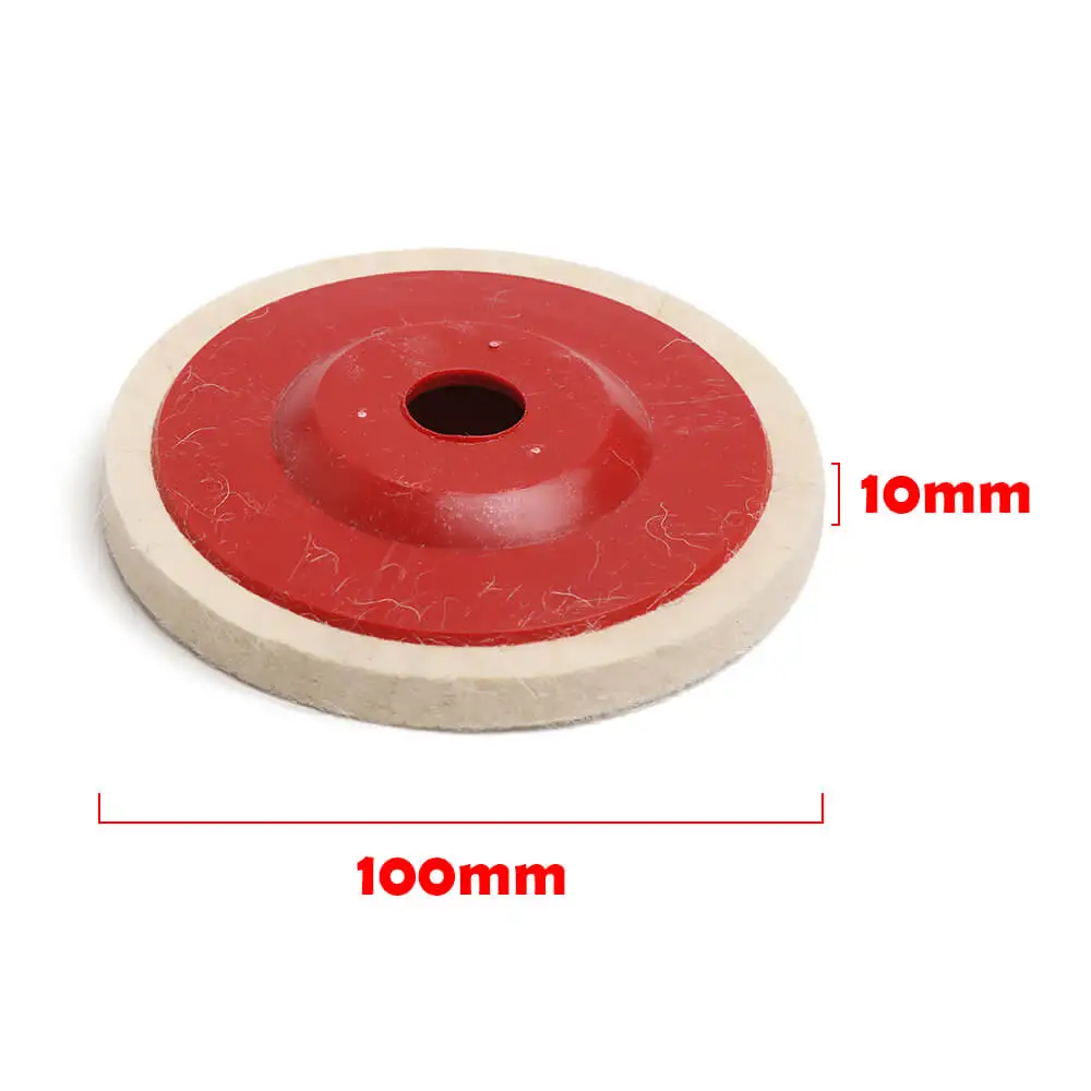 3 шт./компл. 2 Цвета 100 мм угловой шлифовальный круг из фетра для полировки диска шерсть полировальный круг, полировка колодки для металла Мрамор Стекло керамика - Цвет: Красный