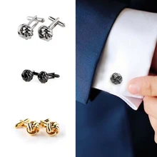 Мужские запонки с узелком во французском стиле, золотые, серебристые, черные вечерние запонки на пуговицах для рубашки, мужские персонализированные запонки Gemelos