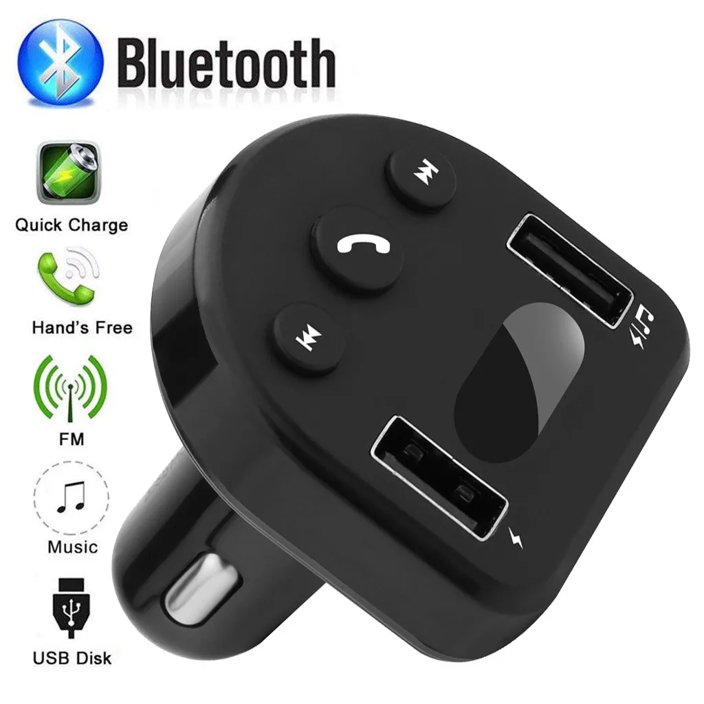 

Car Bluetooth FM Transmitter Wireless Hands Free Kit MP3 Music Player Support TF Card 5V 2.1A USB Charger FM Modulator