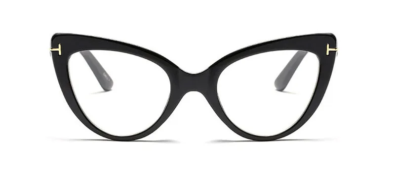 Кошачий глаз, оптические очки, оправа для женщин, женские, прозрачные, по рецепту, бренд Tom, очки для девушек, очки, сексуальные, кошачий глаз, близорукость, оправа - Цвет оправы: C8 BLACK