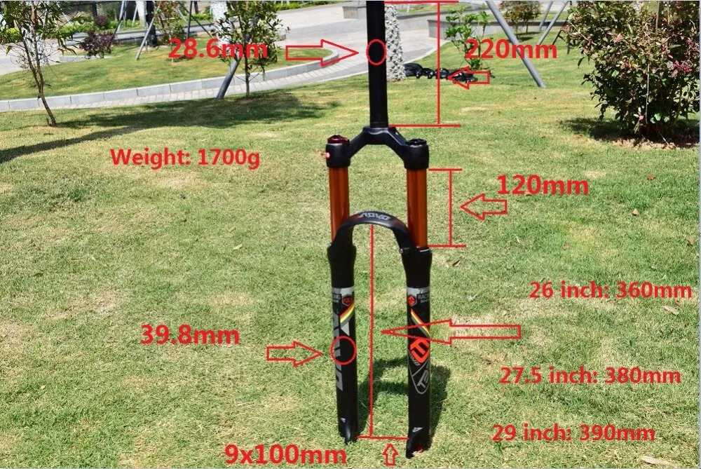Ход 120 мм продаж горный велосипед вилка Air гашения удара вилка 1750 г включает в себя 26 27,5 29 дюймов велосипедная амортизационная или штепсельной вилки