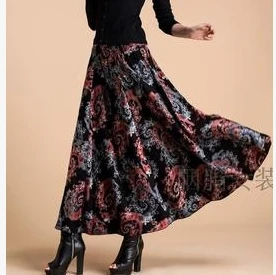Новая эластичная резинка на талии больше ткани, чтобы держать теплую цветочную юбку юбка Джокер бюст юбки qiu dong длинная юбка - Цвет: 13