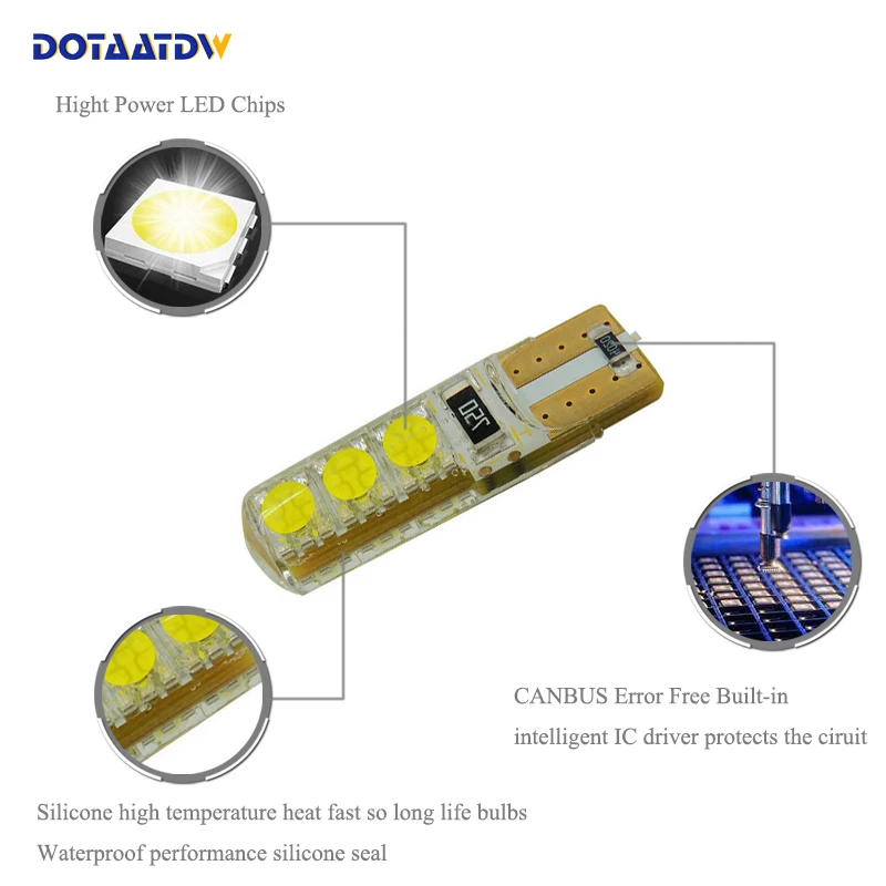 DOTAATDW 1x T10 W5W светодиодный автомобильный светильник Canbus t10 лампа-розетка для номерного знака для mazda 3 Axela mazda 6 mazda CX-5 ATENZA