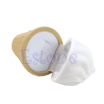 

Stylish Velvet Ice Cream Wedding Earring Ring Pendant Jewelry Display Gift Box