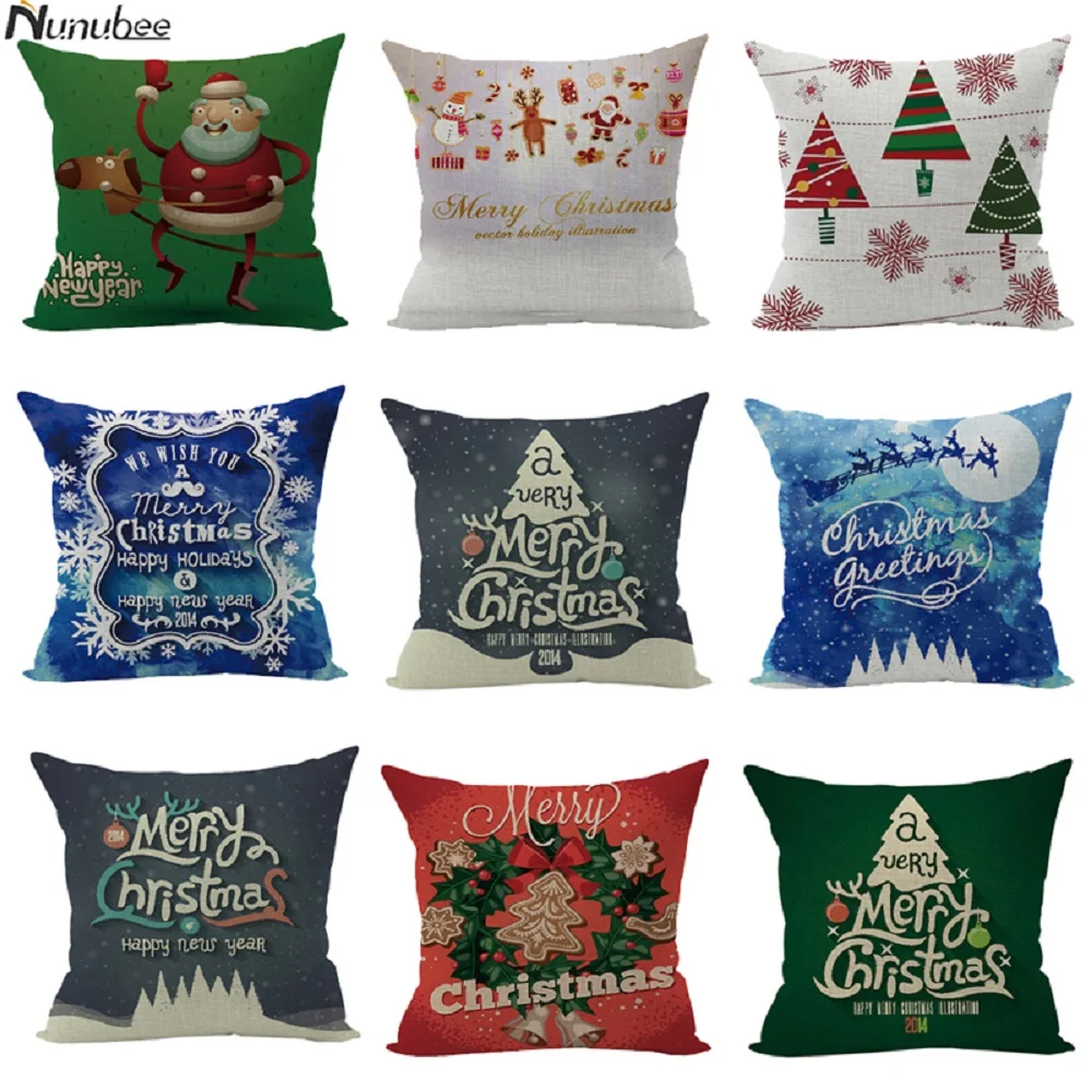 Nunubee سانتا كلوز الديكور القطن عناق المخدة هدية الشمال الفن مكتب سيارة أريكة عناق المخدة غطاء وسادة 45*45 cm