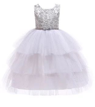 

6318 Golden Silver Embroidery Costume Princess Baby Girl Dress Wedding Party Kids Dresses For Girls Wholesale baby girl clothes