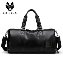 LIELANG Men’s Black handbag Travel Bag Waterproof Leather Large Capacity Travel Duffle Multifunction Tote Casual Crossbody Bags