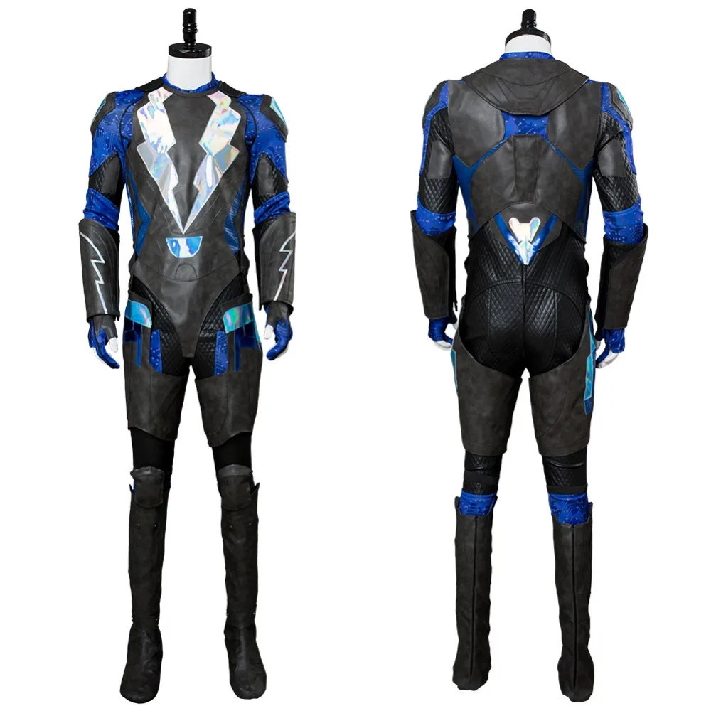 Custom Made Costume Black Lightning Cosplay Jefferson Pierce Costume Outfit Jumpsuit DC