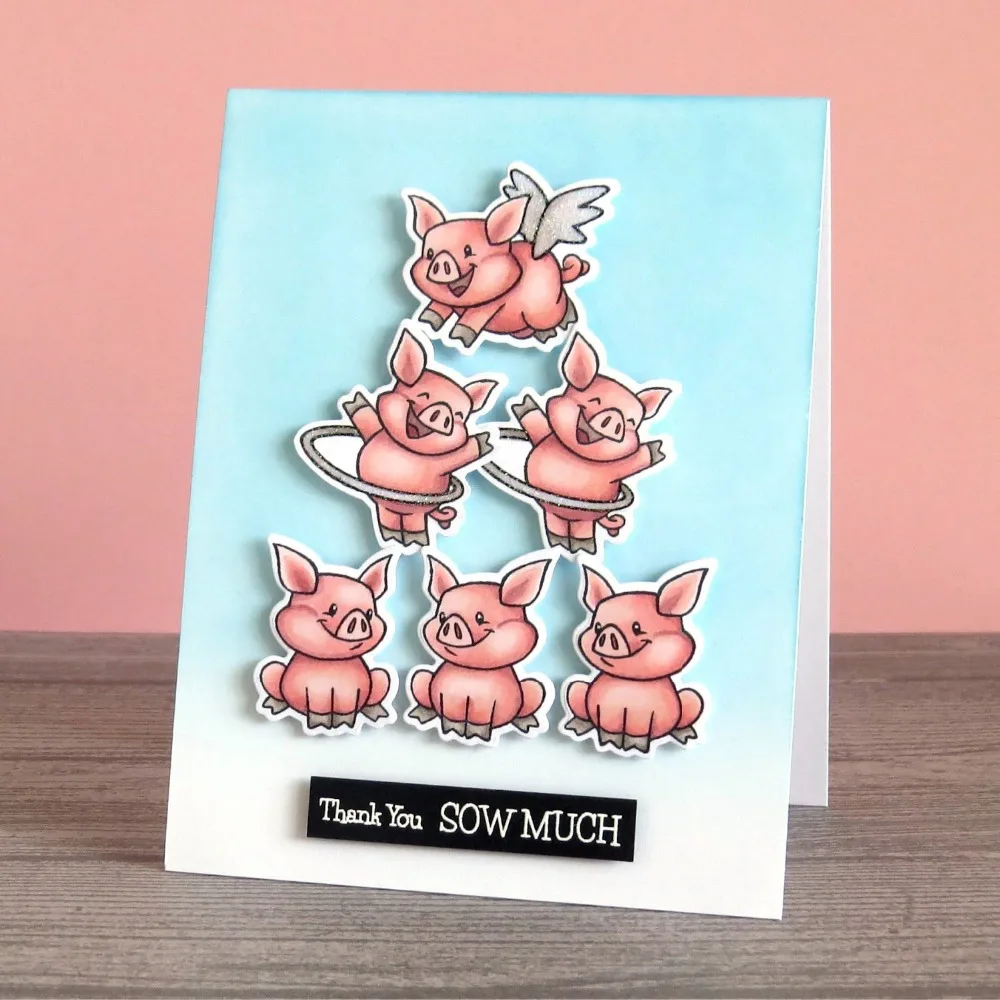 

Eastshape Animal Stamp & Metal Cutting Dies for Card Making Scrapbooking DIY Photo Album Stencil Decor New Dies Cuts Five Pigs