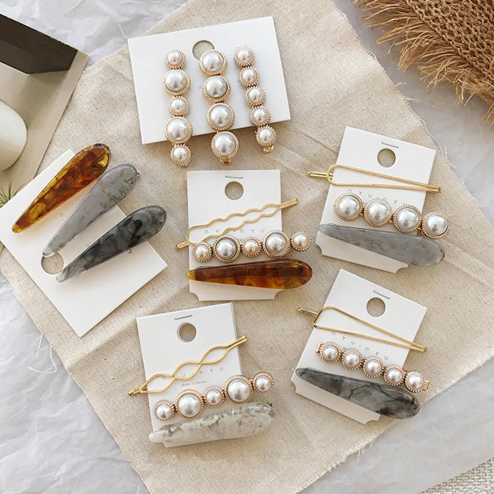 

2019 Fashion Pearl Bangs Clip Hairpins Women Girls Waterdrop Hair Clips Clamp Barrette Accessories for Girls Hairgrip Headdress