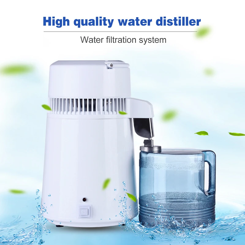 

4L Household Home Pure Water Distiller Distilled Machine Water Distillation Purifier Filter Stainless Steel Plastic Jug Carbon