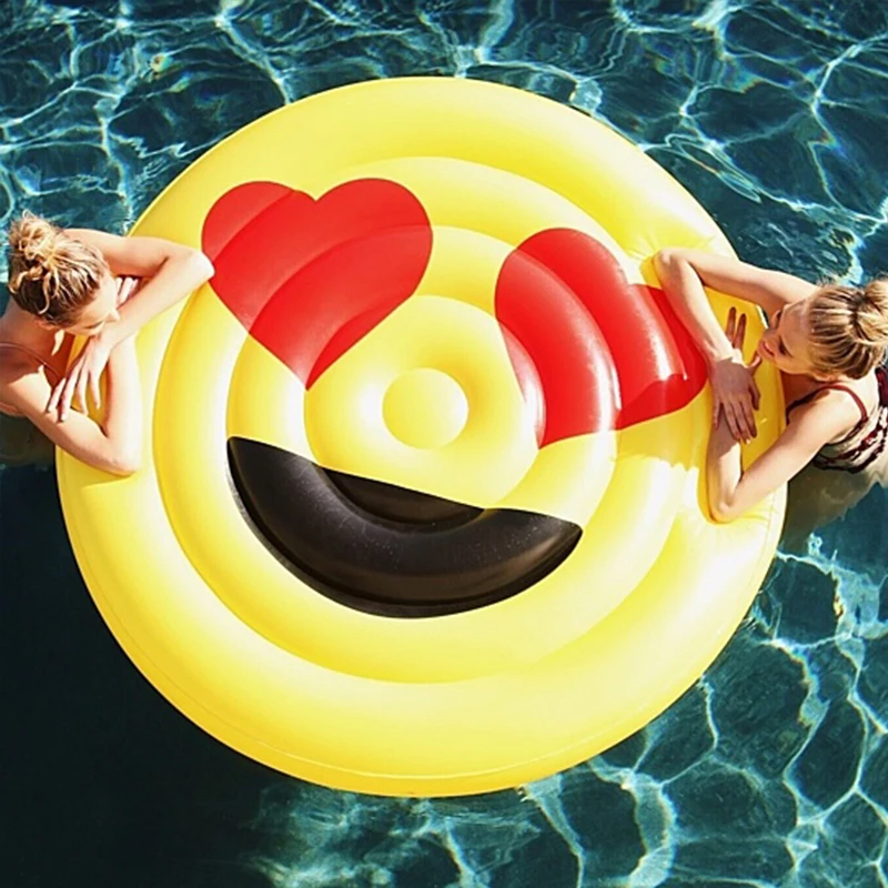 

2019 Newest Summer Emoji Pool Float Outdoor Toys Fun Sports Inflatable Swimming Ring Board For Pool Party Lounger Boia Piscina