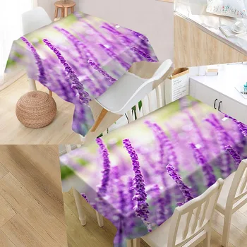 

Best Lavender Flower Custom Table Cloth Rectangular Oxford Print Waterproof Oilproof Square Table Cover Party Tablecloth