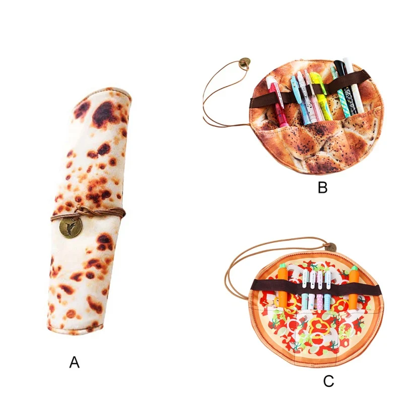 Новая забавная блины сумка для ручек из моделирование Еда блин пенал для карандашей ручек для хранения канцелярских принадлежностей сумка, школьные принадлежности домашнего хранения