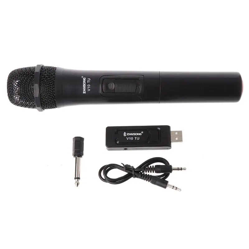 UHF USB 3,5 мм 6,35 мм Беспроводной микрофон Мегафон ручной микрофон с приемником для караоке громкоговоритель
