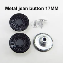 25 шт. 17 мм металлические черные джинсовые кнопки дизайн брюки с декоративными вставками брендовые Круглые Кнопки Одежда аксессуар MJB-302