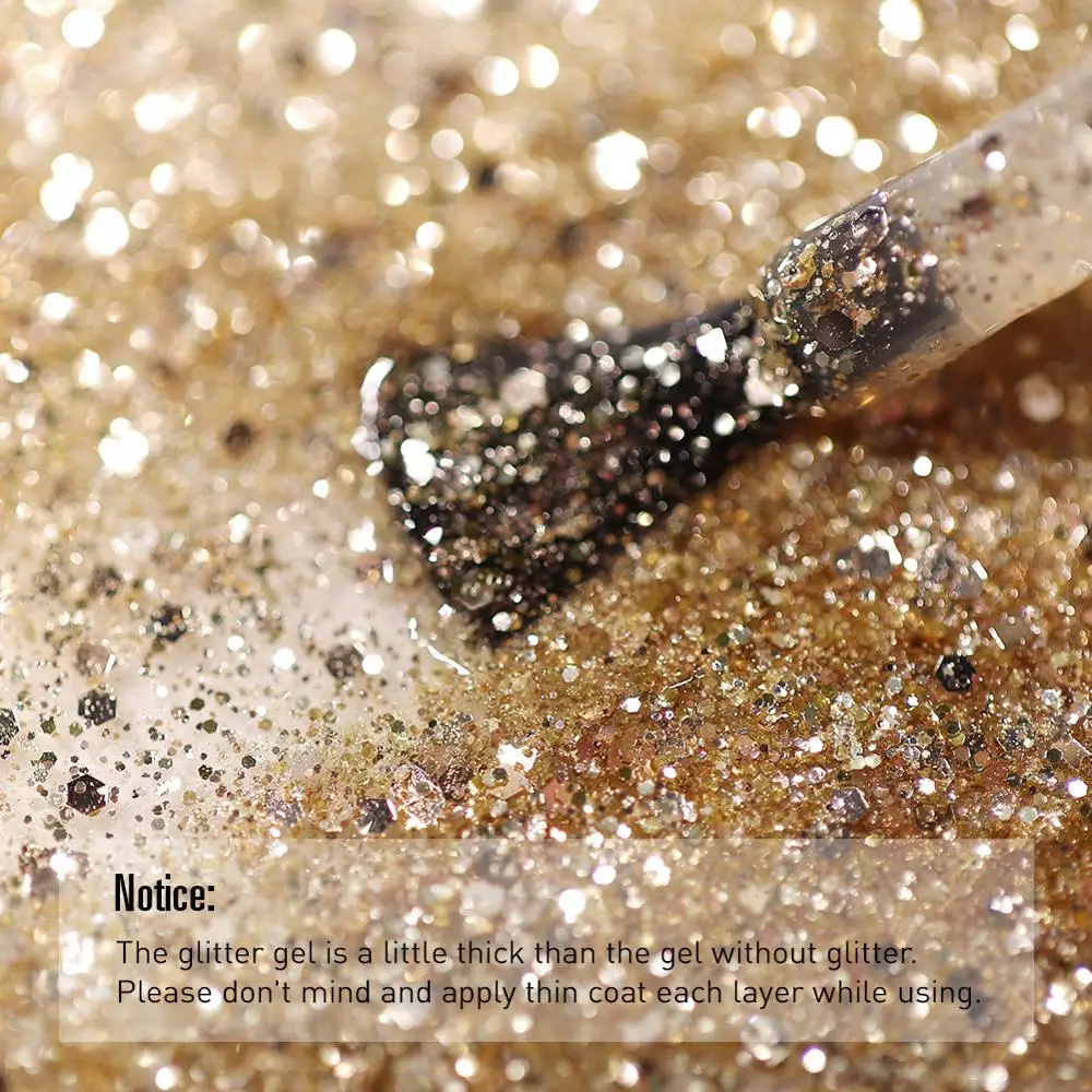 Azure Beauty Diamond Glitter UV Nail Gel Polish Colorful Gel Lacquer With Sequins Semi Permanent Led 4
