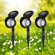 Светодиодный на солнечных батареях садовый фонарик с защитой от воды Сад Путь Точечные светильники Уличные светодиодные фонари Солнечный газон лампы для Двор Пейзаж Spotlight