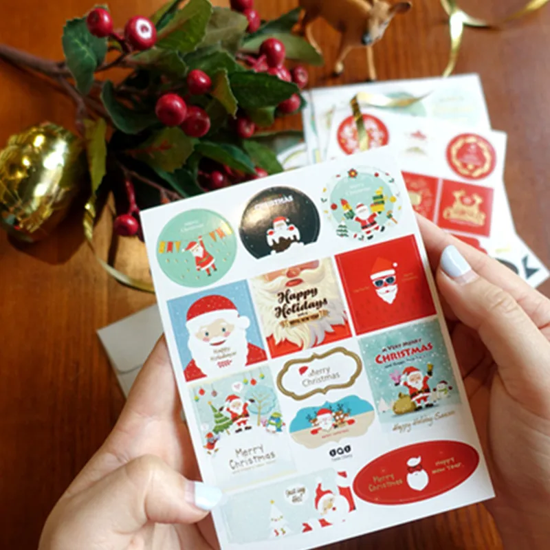 1 шт. рождественские украшения подарочные бумажные наклейки сделай сам этикетки