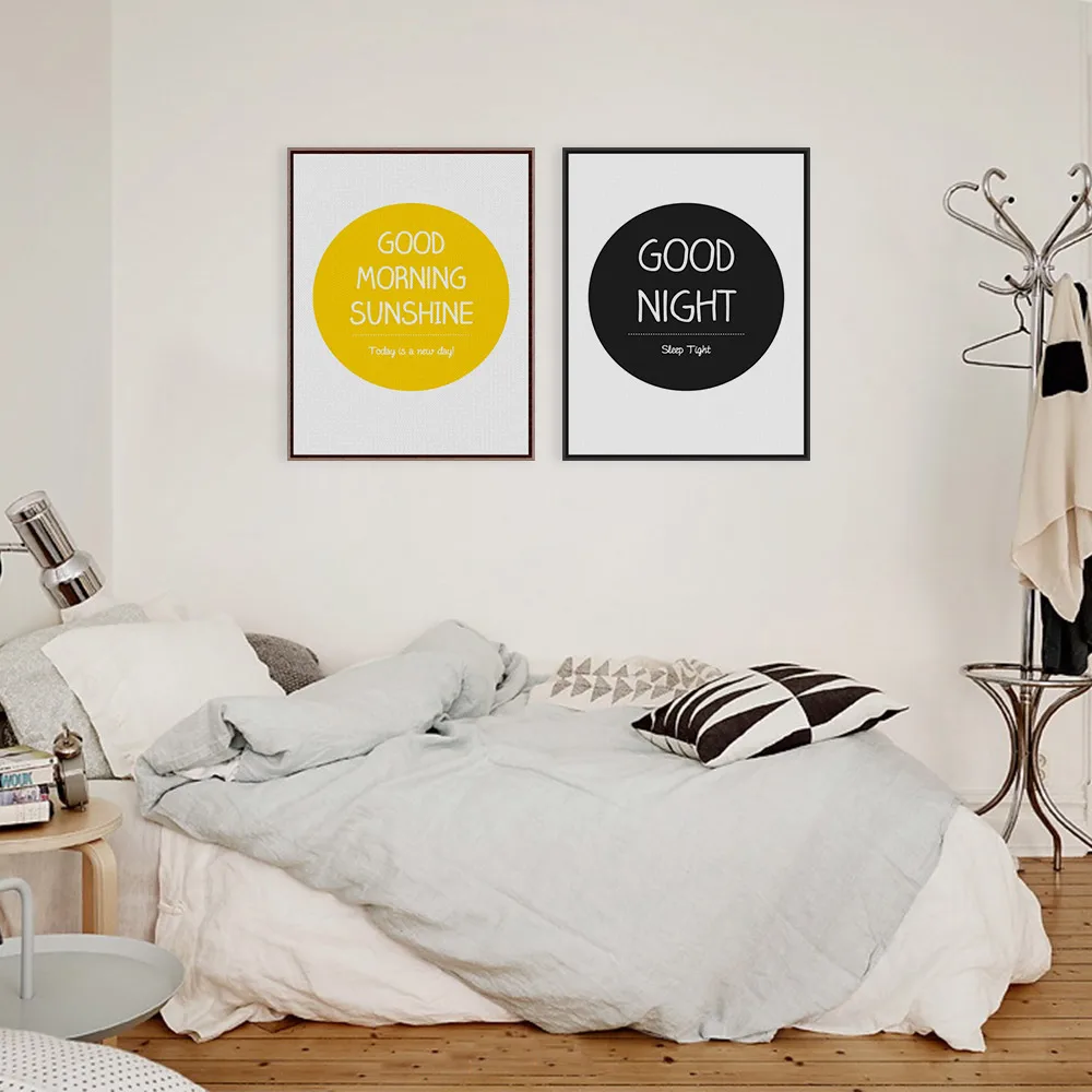 Selamat Pagi Malam Modern Kanvas Lukisan Nordic Quote Seni Cetak Selamat Pagi Malam Modern Kanvas Lukisan Nordic Quote Seni Cetak