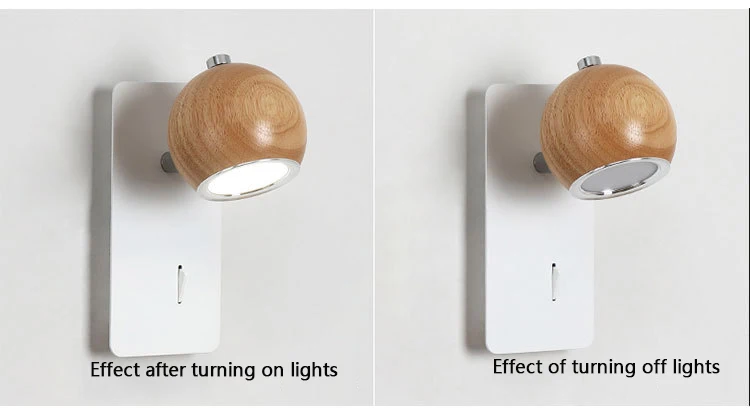 Современный светодиодный деревянный настенный светильник, регулируемый угол, металлический абажур, лампа для чтения, прикроватный светильник для отеля, скандинавские вращающиеся настенные бра, светильник