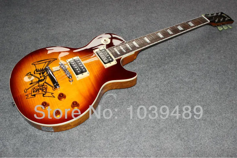 

Wholesale new arrival Slash guitar  Traditional Electric Guitar orange tansparent Sunburst with zebra pick ups