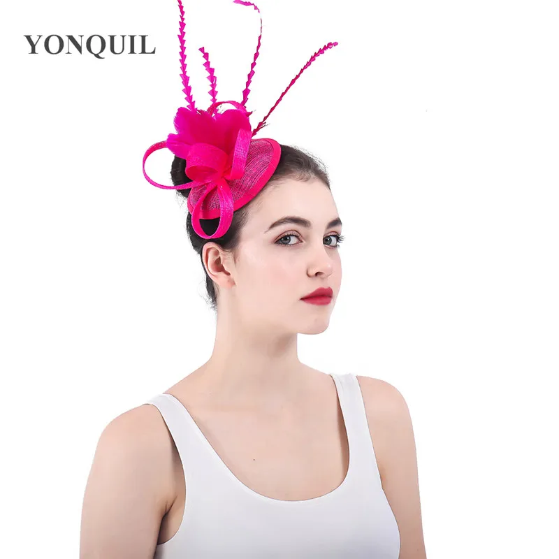 Fascinators свадебные головные уборы красивые аксессуары для волос ручной sinamay pillox шапки для элегантных для женщин Дерби головной убор