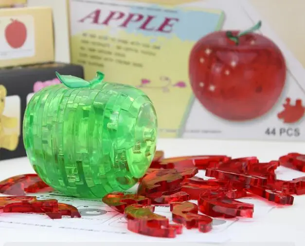 Кэндис Го! Новинка Горячая Распродажа 3D crystal puzzle apple пластиковые игрушки Детская смешная игра творческий подарок на день рождения 1 шт