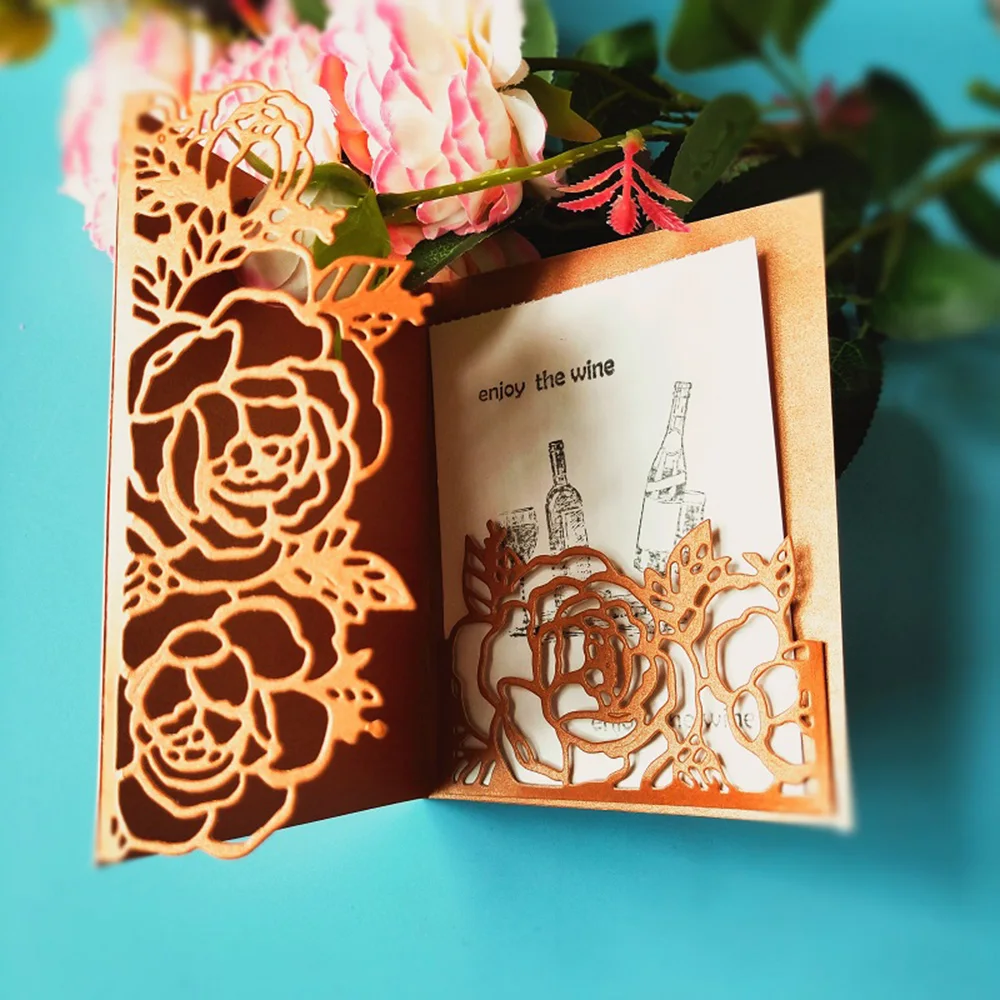 

Rose invitation on 13.6x6.4cm Metal Cutting Dies New 2019 for Card Making Scrapbooking Embossing Cuts Craft Die