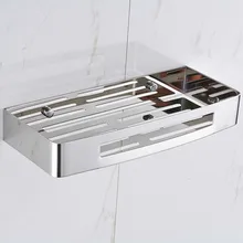 Free shipping,304 stainless steel polished finish bathroom shelf functional storage rack basket