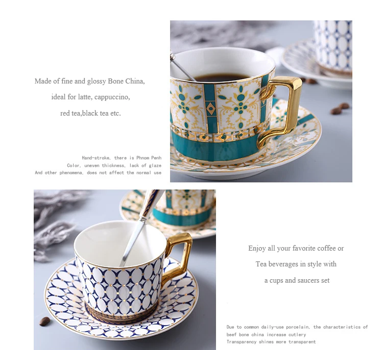 Европейский стиль роскошный керамический чайный набор с блюдцем креативный Золотой дизайнерский Фарфор Чайный костяной фарфор кофейная чашка набор посуда