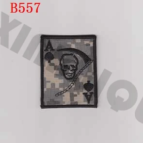 Нашивка с вышивкой черный Джек Грим жнец comming Morale tactics Military - Цвет: ACU